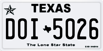 TX license plate DOI5026