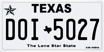 TX license plate DOI5027