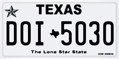 TX license plate DOI5030