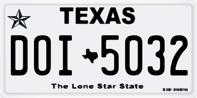 TX license plate DOI5032