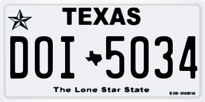 TX license plate DOI5034