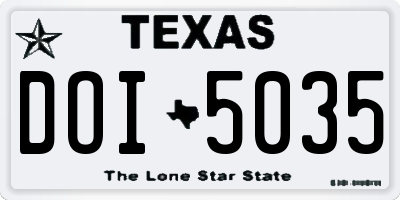 TX license plate DOI5035