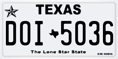 TX license plate DOI5036