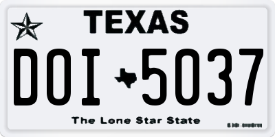 TX license plate DOI5037