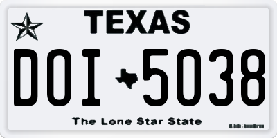 TX license plate DOI5038