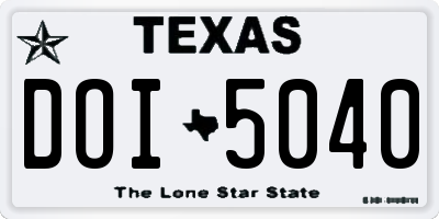 TX license plate DOI5040