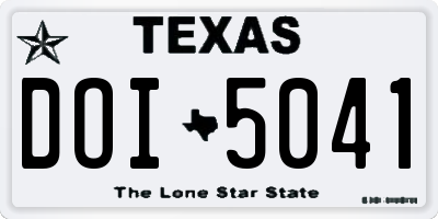 TX license plate DOI5041