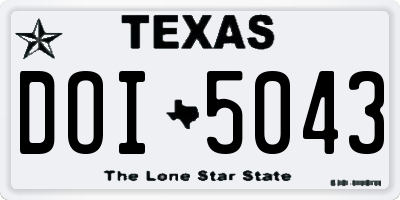 TX license plate DOI5043