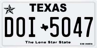 TX license plate DOI5047