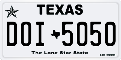 TX license plate DOI5050