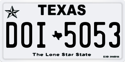 TX license plate DOI5053