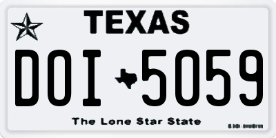 TX license plate DOI5059