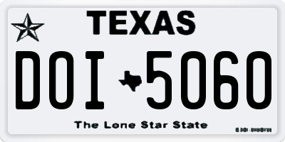 TX license plate DOI5060