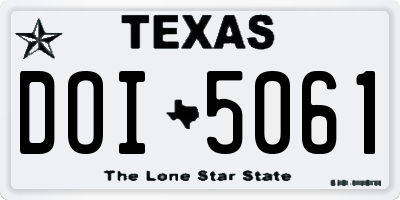 TX license plate DOI5061