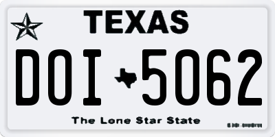 TX license plate DOI5062
