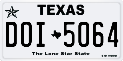 TX license plate DOI5064