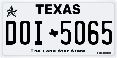 TX license plate DOI5065