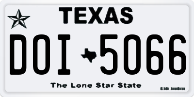 TX license plate DOI5066