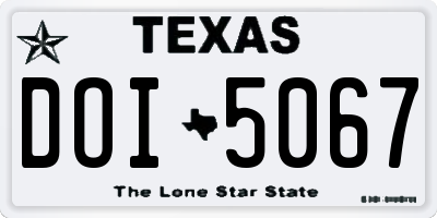 TX license plate DOI5067