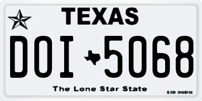 TX license plate DOI5068