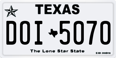 TX license plate DOI5070