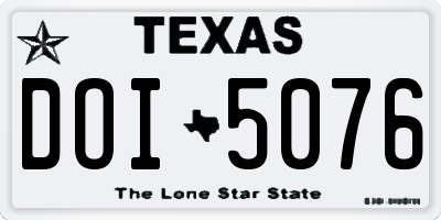 TX license plate DOI5076