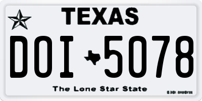 TX license plate DOI5078