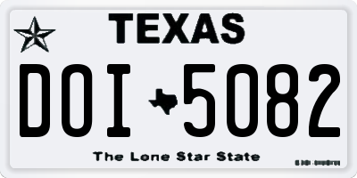 TX license plate DOI5082