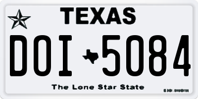 TX license plate DOI5084