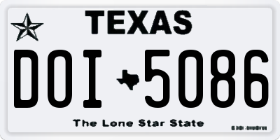 TX license plate DOI5086