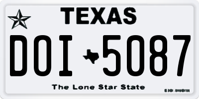 TX license plate DOI5087