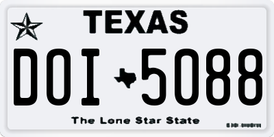 TX license plate DOI5088