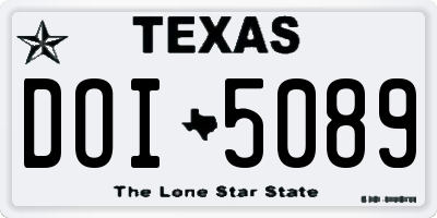 TX license plate DOI5089