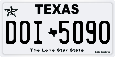 TX license plate DOI5090
