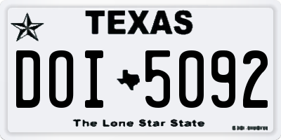 TX license plate DOI5092