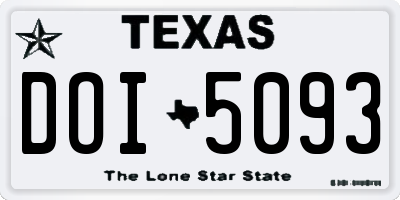 TX license plate DOI5093
