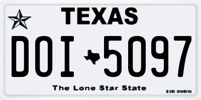 TX license plate DOI5097