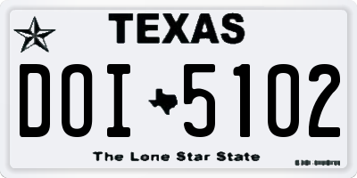 TX license plate DOI5102
