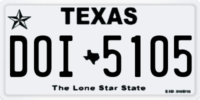 TX license plate DOI5105