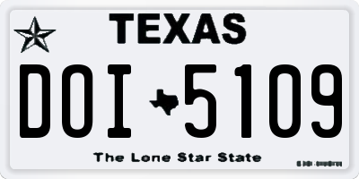 TX license plate DOI5109
