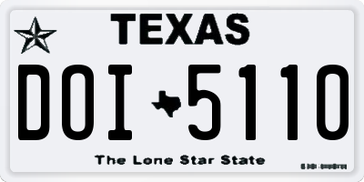TX license plate DOI5110