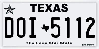 TX license plate DOI5112