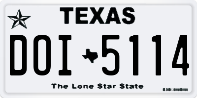 TX license plate DOI5114