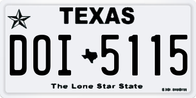 TX license plate DOI5115