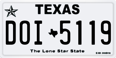 TX license plate DOI5119