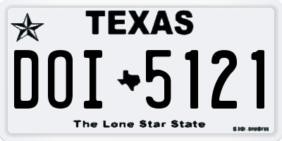 TX license plate DOI5121