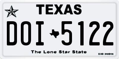 TX license plate DOI5122