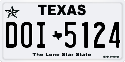 TX license plate DOI5124