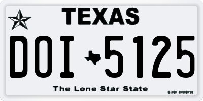 TX license plate DOI5125