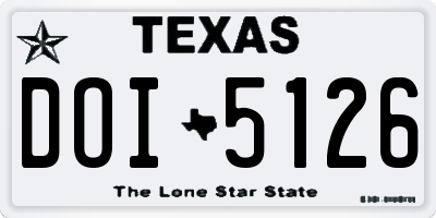 TX license plate DOI5126